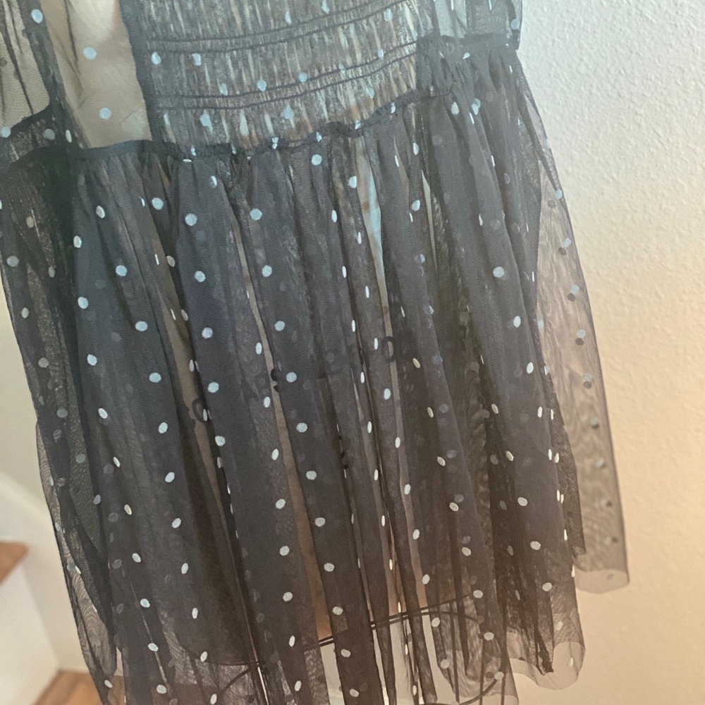 Free People Saya Mesh Dot Tunic Top Black Combo​​​​​​​​​​ - Picture 5 of 11